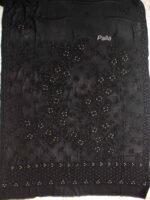 Black Chikankari Mukaish-work Viscose Sari - Image 3