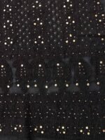 Black Mukaish Chikankari Georgette Kurta Fabric - Image 2
