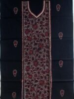 Black Kantha embroidered cotton kurta Fabric - Image 2