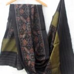 Black Patan Patola woolen shawl