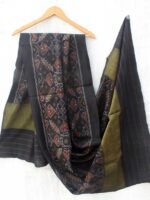 Black Patan Patola woolen shawl