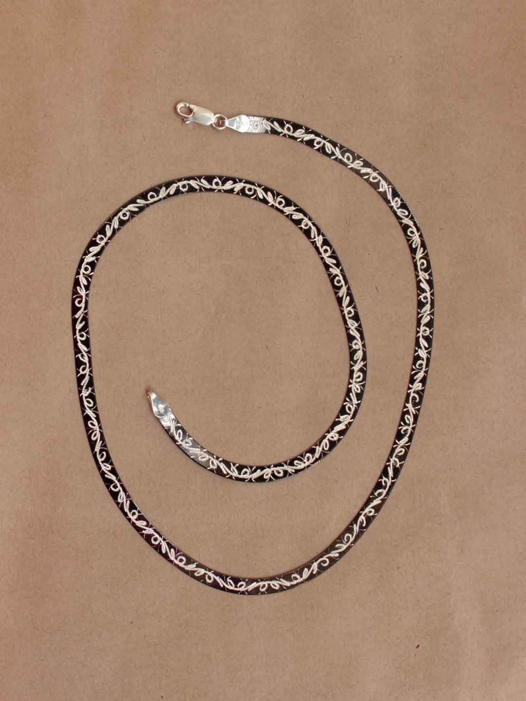 Black-pure-silver-neck-chain.jpg Black enamelled Silver Necklace - Image 1