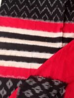 Red, black and white cotton ikat Dupatta - Image 2