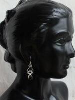 Black stone, celtic pure silver earrings - Image 3