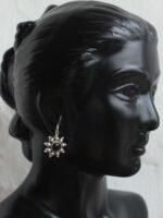 Black-stone, round, pure silver Earrings - Image 3