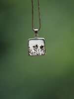 Black Trees- Small Dendritic Agate Silver Pendant - Image 2