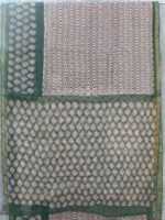 Black, White and Green Bagru Kota-doria Sari - Image 4