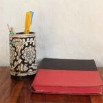 Black, White Tholu Bommalata Pen holder