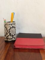 Black, White Tholu Bommalata Pen holder