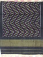 Black zig-zag Patan Patola Woolen Shawl - Image 3