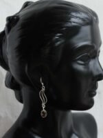 Blackish-Brown stone, pure silver Earrings - Image 3