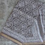 Block-Printed Brown-Grey Kota-cotton saree