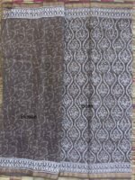 Block-Printed Brown-Grey Kota-cotton saree - Image 3