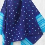 Blue Bhujodi bandhani woolen Shawl