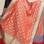 Blue Border, Red Banarasi Dupatta
