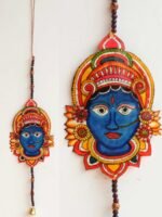 Blue Goddess-face Tholu-Bommalata wall-hanging