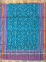 Pink and Greenish-Blue Patola Silk Dupatta - Image 3