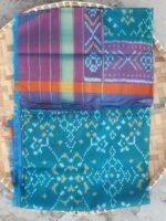 Pink and Greenish-Blue Patola Silk Dupatta