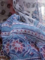 Blue-Paisley Block-printed Kota cotton Dupatta - Image 3