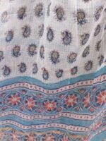 Blue-Paisley Block-printed Kota cotton Dupatta - Image 2
