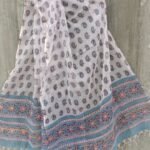 Blue-Paisley Block-printed Kota cotton Dupatta