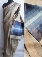 Blue Palla Undyed desi Tussar silk Saree