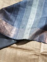 Blue Palla Undyed desi Tussar silk Saree - Image 2