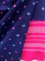 Pink and Blue Bhujodi Bandhej woolen Shawl - Image 2