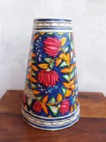 Pink Lotus, Blue Hanging Leather Lamp - Image 2