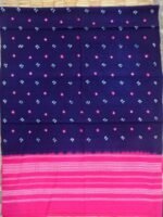 Pink and Blue Bhujodi Bandhej woolen Shawl - Image 3