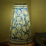 Blue and White Tholu Bommalata Long Table lamp