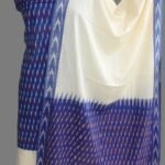Blue and white Ikkat Cotton 3pc Ladies Suit
