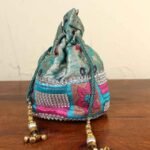 Blue Brocade Potli bag