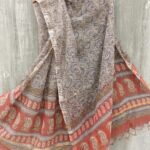 Blue-Lotus Block-print Kota cotton dupatta