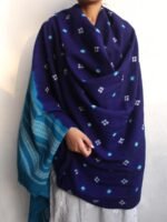 Blue Bhujodi bandhani woolen Shawl - Image 2