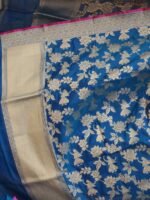 Emerald Blue Pure katan silk Banarasi Dupatta - Image 2