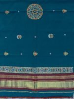 Bluish-Green Ahir Embroidered woolen Shawl - Image 4