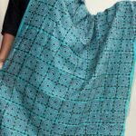 Blue green Block print Kantaa Dupatta