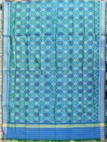 Bluish-Green Patan Patola pure silk Dupatta - Image 4