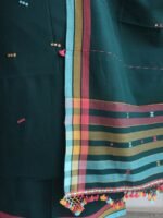 Bottle-Green mirrorwork cotton Bhujodi suit - Image 2