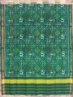 Bottle-Green hathi-popat Patola silk Dupatta - Image 4