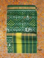 Bottle-Green hathi-popat Patola silk Dupatta