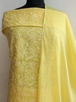Bright-Yellow Cotton Chikankari Dress-material - Image 2