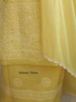 Bright-Yellow Cotton Chikankari Dress-material - Image 3