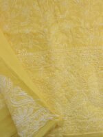 Bright-Yellow Cotton Chikankari Dress-material - Image 5