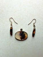 Fern Pattern Dendritic Agate Pendant Set - Image 3