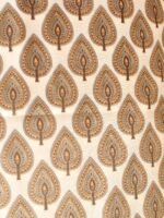 Brown and White Block-Printed Cotton Kurta Fabric - Image 2