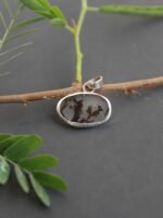 Brown and White small dendritic agate silver pendant - Image 2