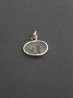 Brown and White small dendritic agate silver pendant - Image 3