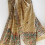 Brown Ghicha Tussar silk madhubani Dupatta